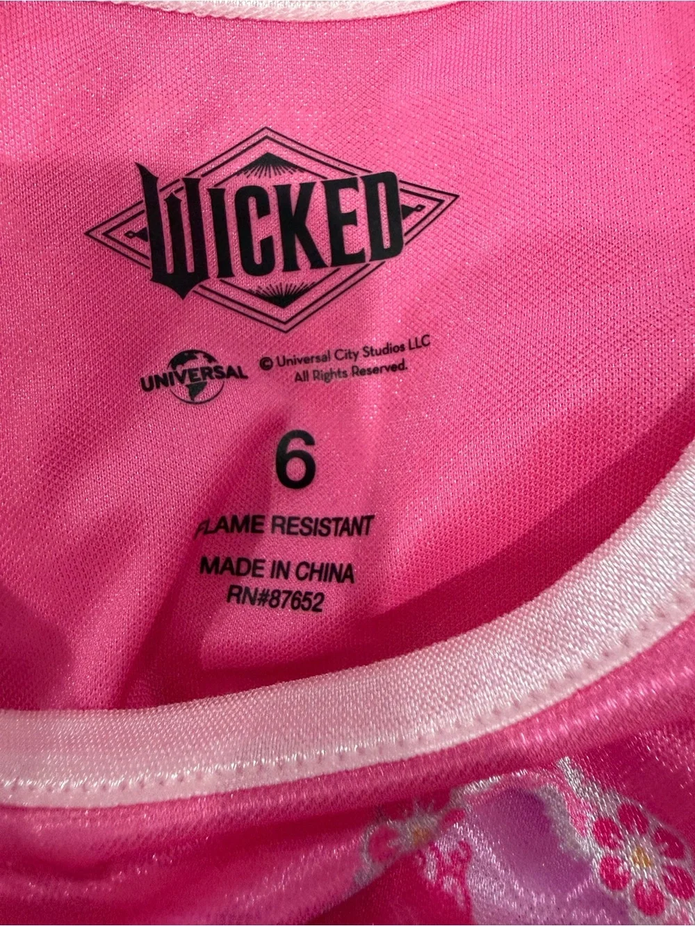 Wicked Glinda Pink Sparkle Ruffle Princess Long Nightgown Costume Dress-Up 6